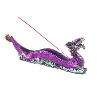 Dragon Incense Burner Holder Ornament Ornate Figurine Sculpture Puprle   332542545218